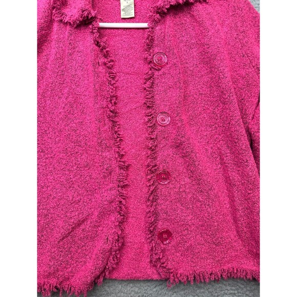 Sigrid Olsen Wool blend fringe button down jacket size small petite - Picture 3 of 11